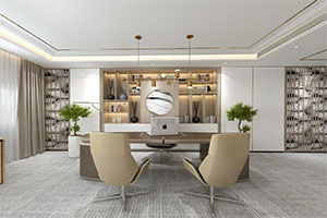 現(xiàn)代簡約老總辦公室裝修設(shè)計全景圖