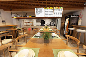 小型中式面館裝修設(shè)計(jì)全景效果圖