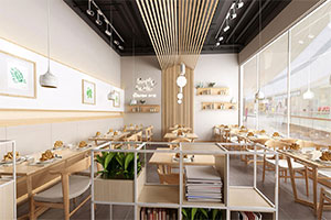 130方餐飲店裝修設(shè)計(jì)全景圖