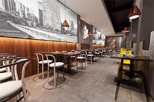 簡約現(xiàn)代餐廳裝修設(shè)計(jì)全景案例