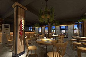 鄉(xiāng)村式餐飲店裝修設(shè)計全景案例