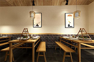 簡(jiǎn)約新中式餐飲店裝修設(shè)計(jì)全景