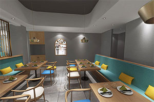 400平簡(jiǎn)約現(xiàn)代餐飲店裝修設(shè)計(jì)案例