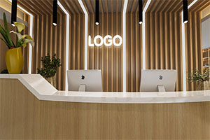 新中式培訓機構大廳裝修設計全集案例